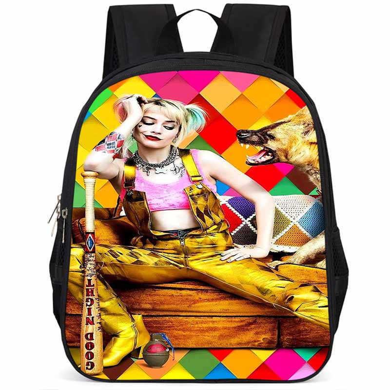 Spacious 15 Inch Harley Quinn Backpack Large Capacity Lightweight Oxford Fabric