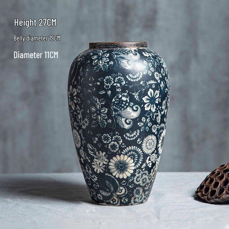 Blue and White Ceramic Flower Vase