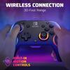 PDP Afterglow Wave Wireless Nintendo Switch Pro Controller with Motion Fully Licensed for Customizable LED Rechargeable Power Black Controls,
