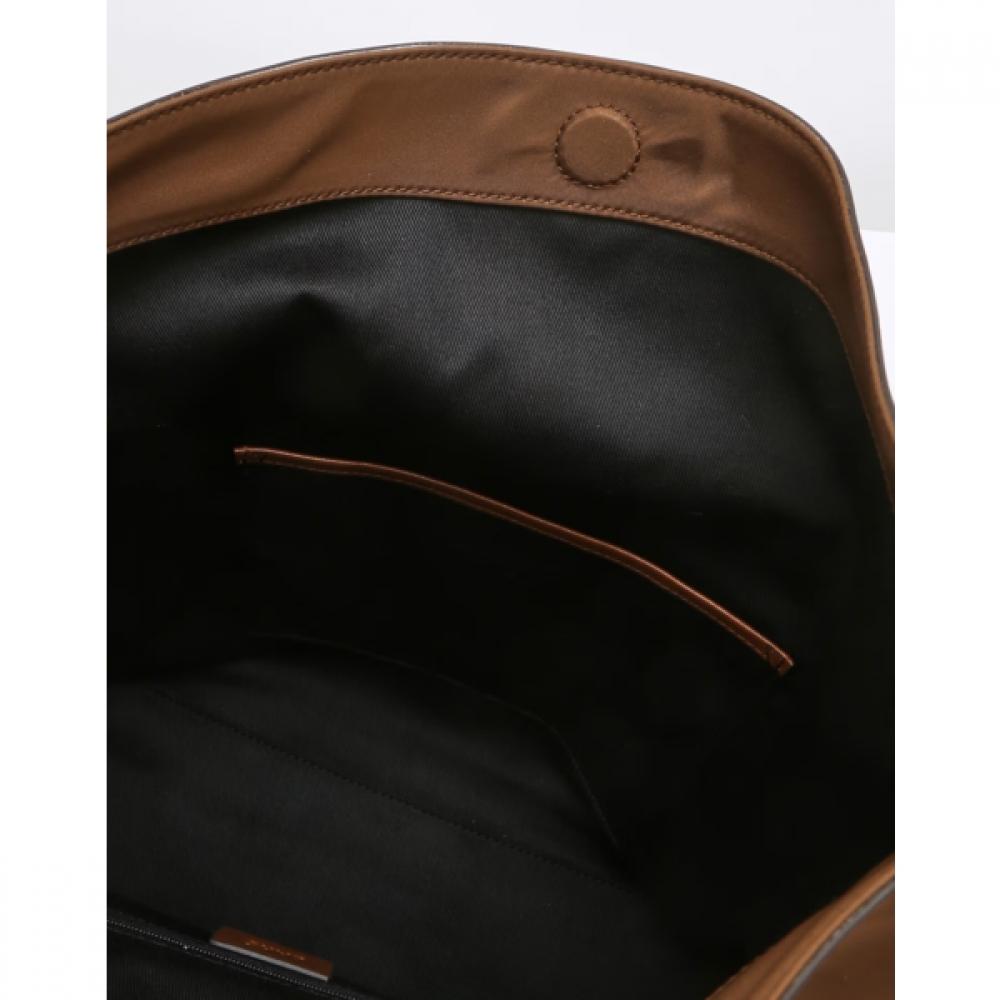 DakS Women S Brown Cowhide CoLor Matching Soft NyLon ShouLder croSSbody Bag L Dc