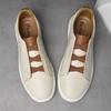 Casual foot cover first layer cowhide board shoes men's free shoelaces business leisure one pedal