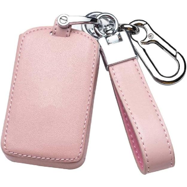 

HIBEYO Key Case Cover for Volvo Smart Car Key Accessories with Keychains Side buttons рожевий