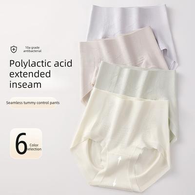 Large Size Female Spring and Autumn New High Waist Abdominal Non Mark Anti Antibacterial Crotch Triangle Briefs