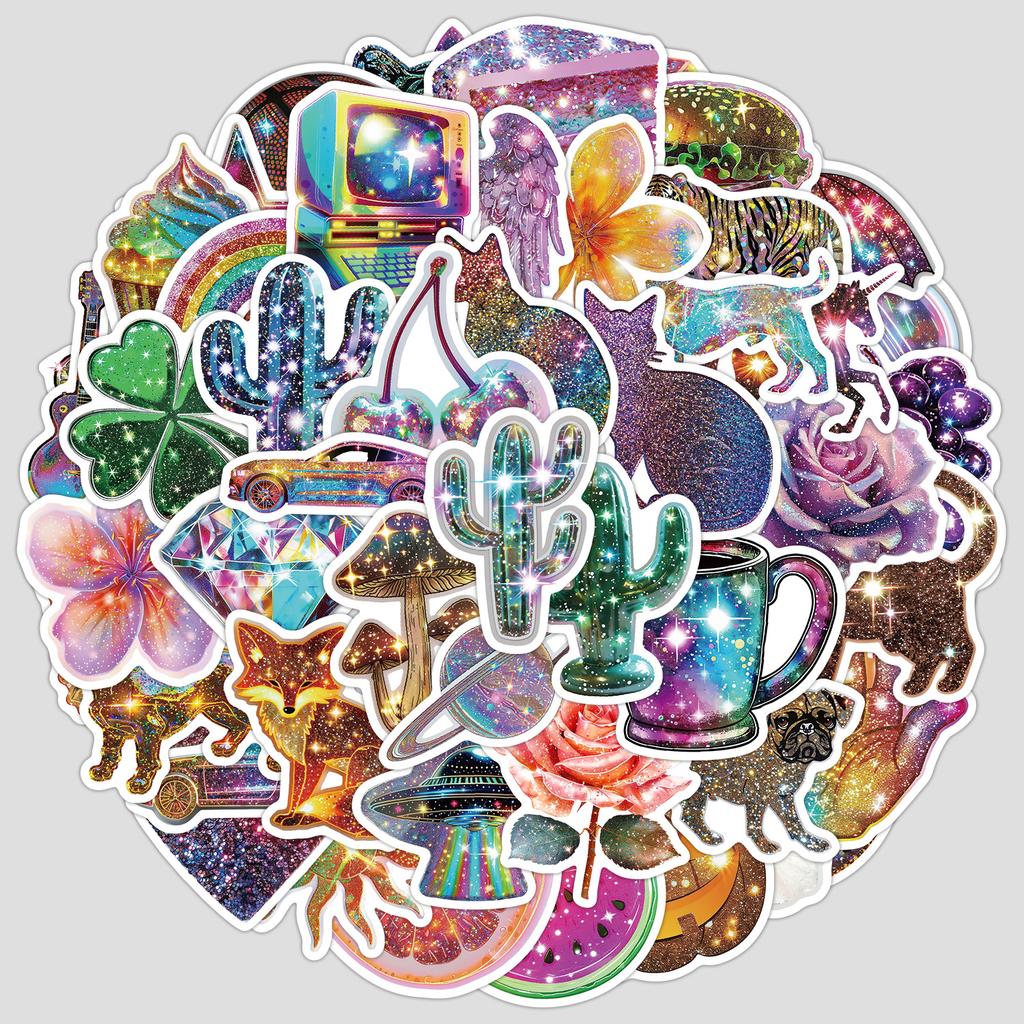 50 Colorful Cartoon Stickers Creative Cute Stickers Mobile Phone Computer Water Cup Skateboard Waterproof Decorative Stickers