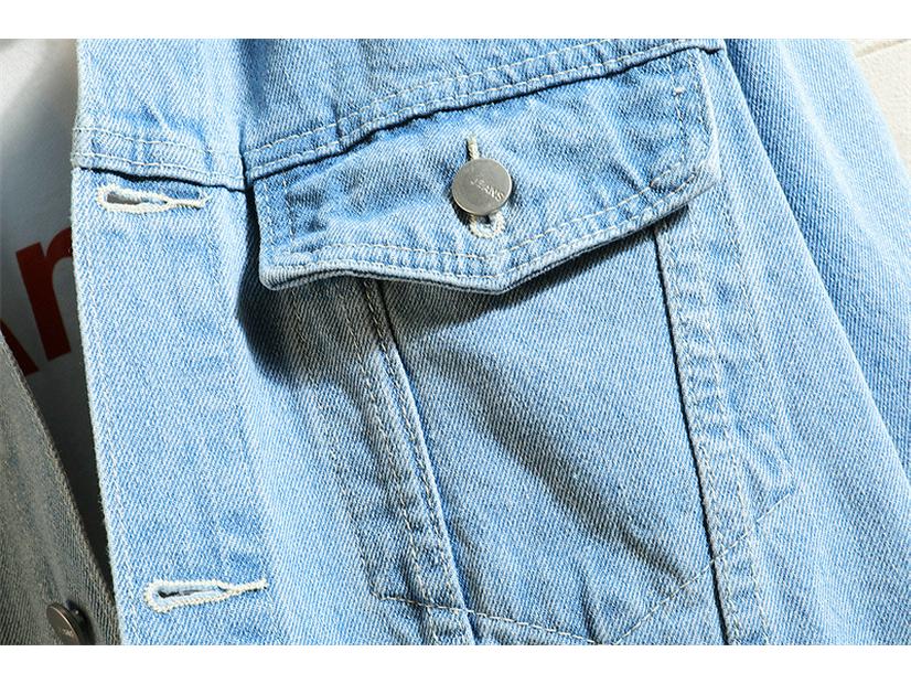 Hooded Denim Jacket: 2023 Korean Style, Color Block, Plus Size, Unisex, Loose Casual Outerwear.