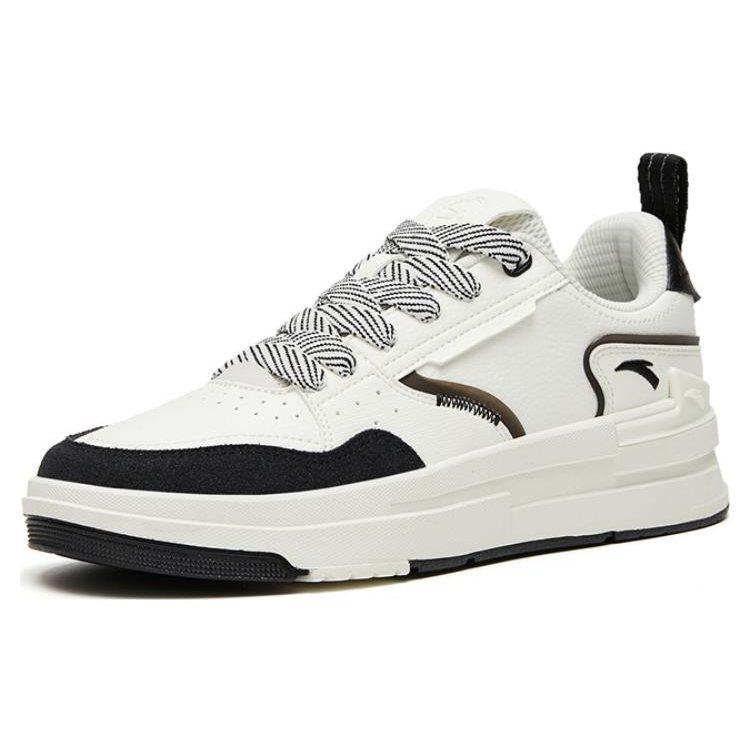 Anta Bump Slip Resistant Abrasion Resistant Low top Skateboard Shoes Women's White Black 922328076-3