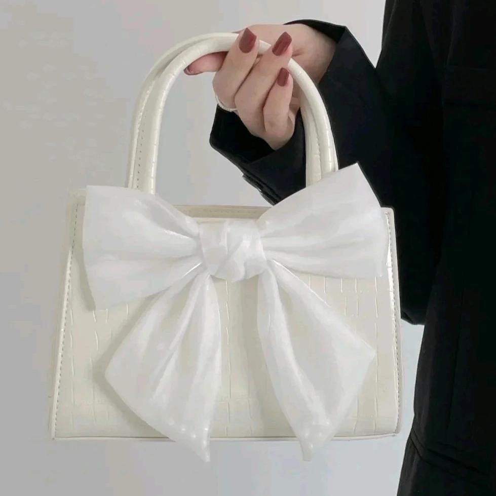 Fashion Women's Purse Handbags Bowknot Female Underarm Bags Sweet Girl's Small Square Shoulder Messenger Bag