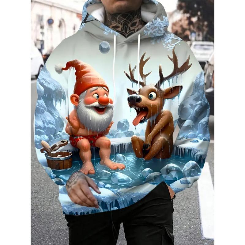 2026 Weihnachts-Hoodies Weihnachtsmann 3D-Druck Herren Damen Hoodie Sweatshirts Lässig Unisex Kapuzenpullover Oberteile Kleidung Mann Pullover