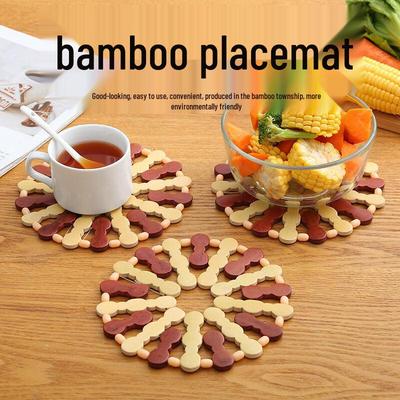 Bamboo Heat-Resistant Dining Table Mat - Anti-Scald Placemat and Coaster for Dishes, Bowls, Plates, and Pots