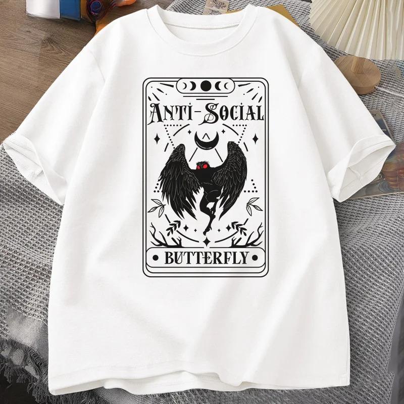 

MothUnisex Butterfly Tarot TShirt Womens Vintage Short Sleeve TShirt Street Casual Crew Neck Printed TShirt Tops Fashion Y2K S