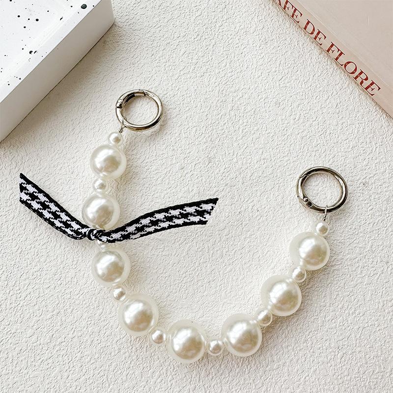Color Pearl Mobile Phone Case Portable Chain Diy Lanyard Bow Love Wind Lanyard Anti-Drop Small Fresh