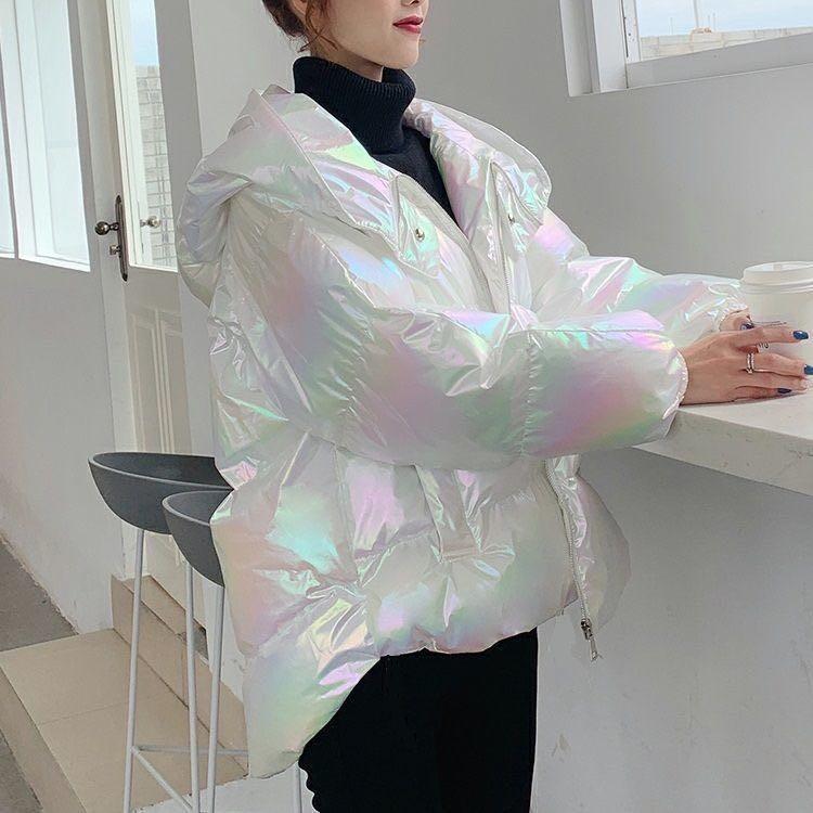 

Высокое качество, модная осенне-зимняя женская свободная парка, женская утепленная теплая куртка с хлопковой подкладкой в ​​Корейском стиле, белая куртка, пальто M