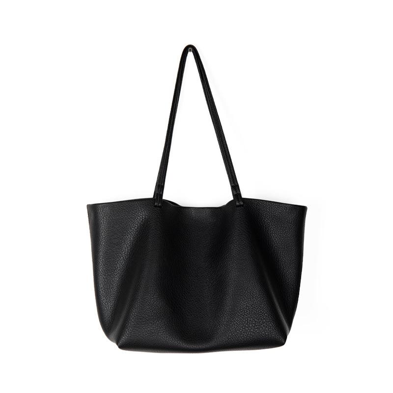 New Korean Niche Design Lychee Patterned Soft Leather Shoulder Bag, Women s Armpit Bag, Simple Commuting Large Capacity Tote Bag