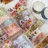 YUBBAEX Floral Masking Tape Plant Design with Silver Foil Washi Paper for Journal Wrapping 6-Roll Set Stamping, Tape, Art/DIY Crafts/Bullet