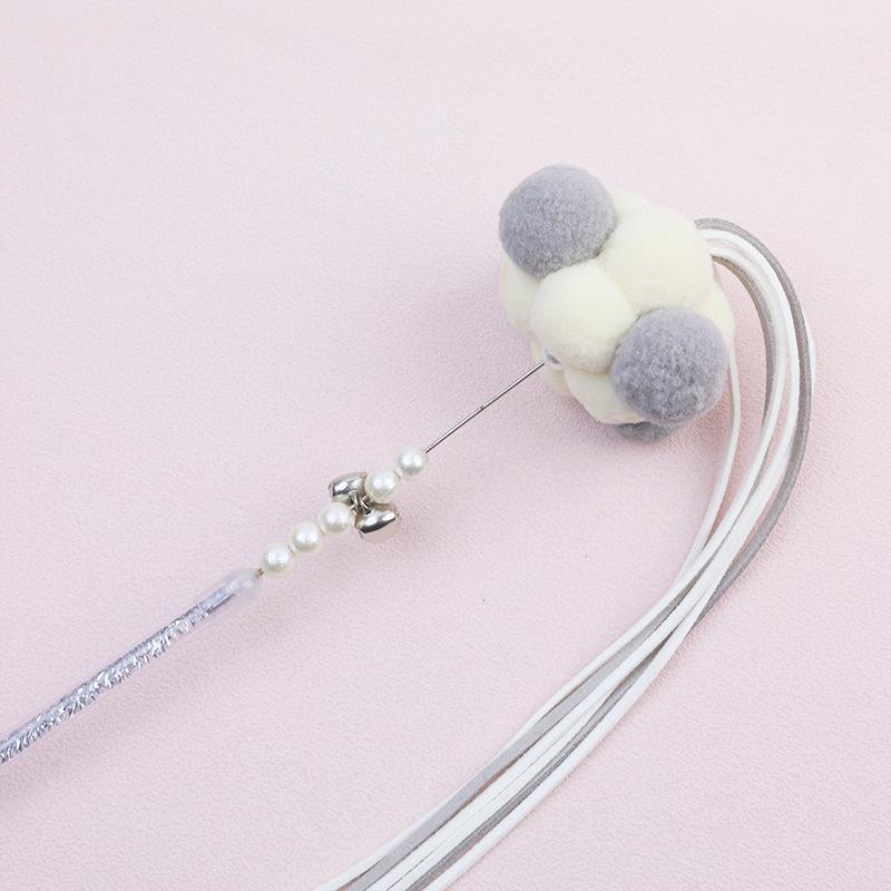 

New tassel fairy hair ball teasing cat stick cat interactive cat relieving boredom, grabbing, bell biting cat toy сірий