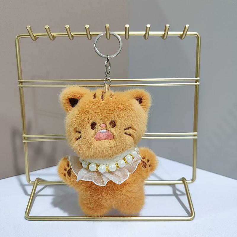 Cute Angry Cat Pendant Plush Toy Doll Soft Stuffed Keychain Bag Hanging Decoration Keychain Pendant Stuffed Doll Girl Kid Gift