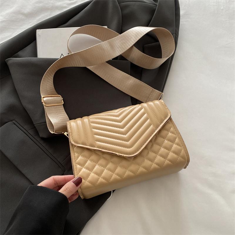 Шикарная минималистичная однотонная маленькая квадратная сумка для модных любителей осенней моды хаки