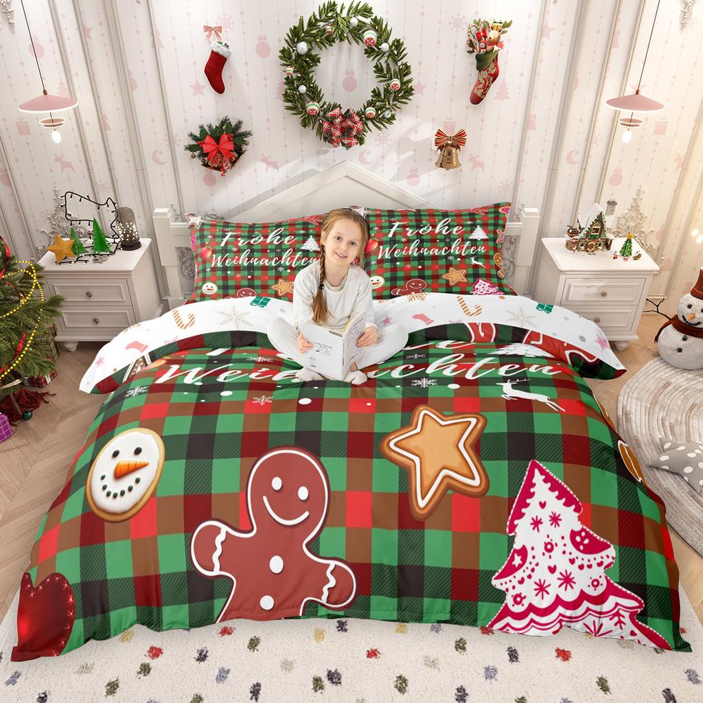 Comforter Homewish Kids Merry Christmas For Girls Boys Snowman Snowflake Bed Set Xmas Tree Santa Claus Set