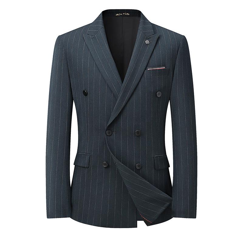 Men's Plus Size Double-Breasted Tuxedo Set with Peak Lapel - Wedding Three-Piece Suit