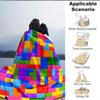 1pc Building Block Jigsaw Puzzle Blanket, Lightweight Flannel Throw Blanket for Sofa, Bed, Travel, Camping, Living Room, Office, Couch050