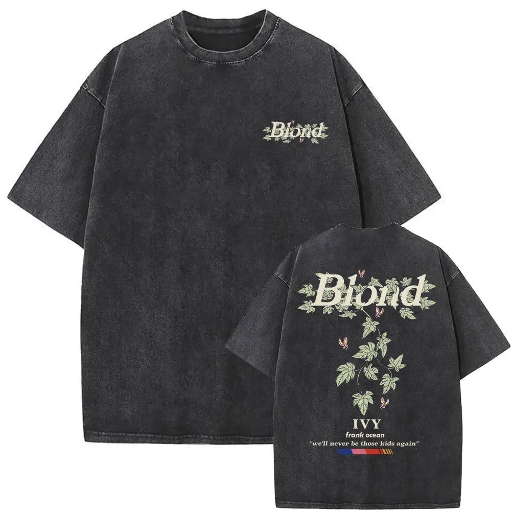 2026 Gewaschenes Vintage Rapper Frank Übergroßes T-Shirt Blond Grafik T-Shirts Herren Damen Ozean Hip Hop T-Shirt Unisex Mode Lässige T-Shirts