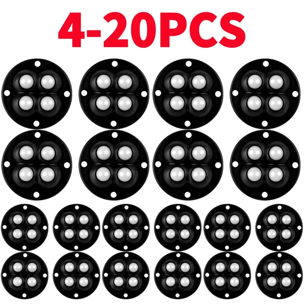 4-20pcs Small Wheels For Furniture Self Adhesive Caster Wheels Stainless Steel 360 Degree Rotation Paste Swivel Wheels