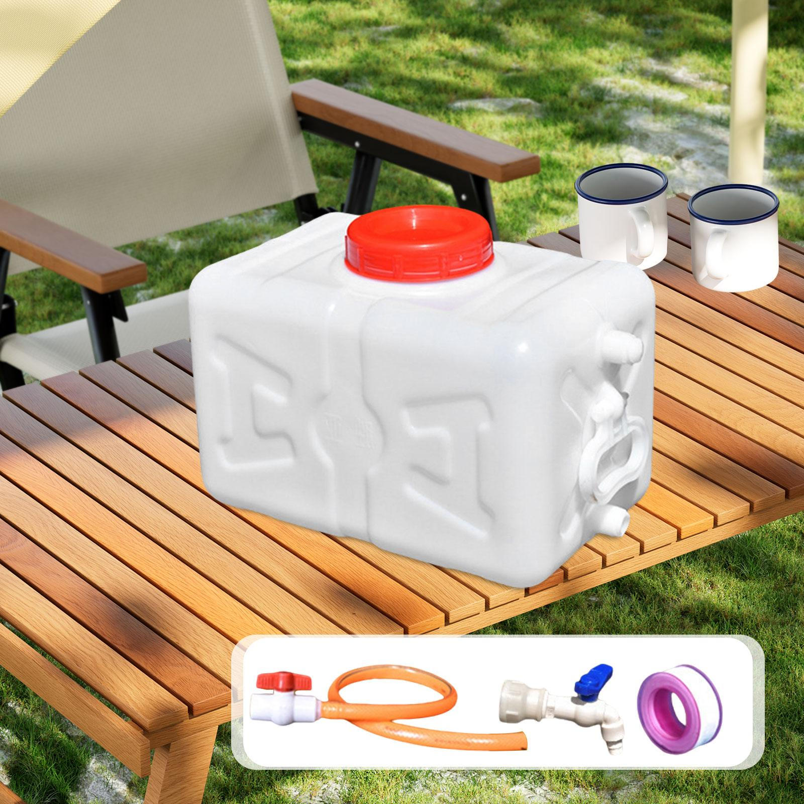 

Контейнер для воды для кемпинга с краном и шлангом, универсальный, пищевого класса, горизонтальное ведро для хранения для white 15kg