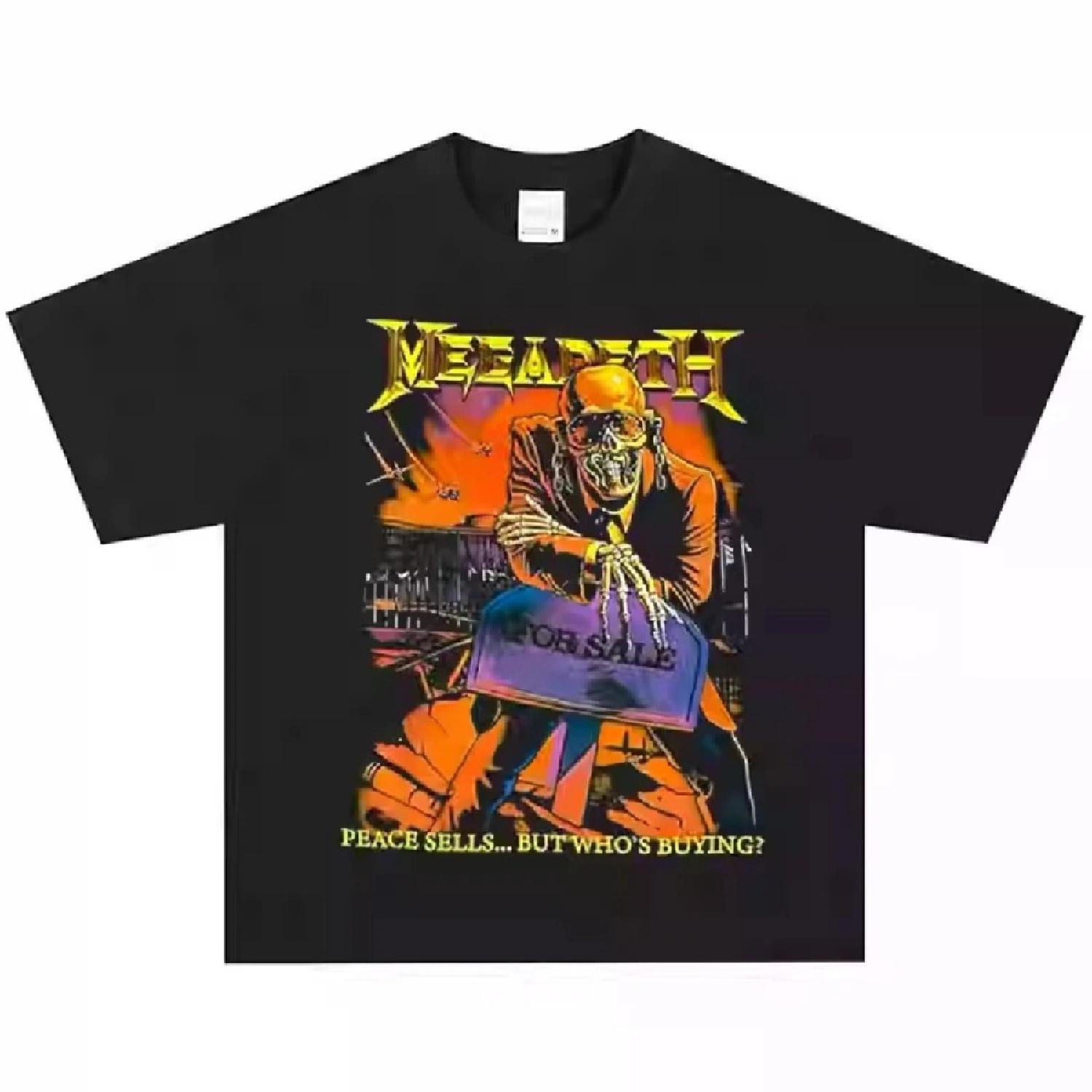

2025 Megadeth Rock Metal American Vintage T-shirt Street Short Sleeve Vintage Fashion High Quality Luxury Brand Selling Popular XXXXXL