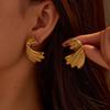 GEMCHIC Women's Vintage French Wave C-Shaped Earrings Stainless Steel Geometric Studs Minimalist Fashion Jewelry