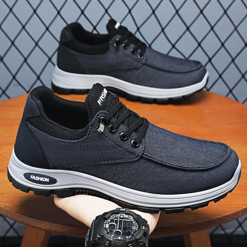 Fashion Men's Shoes Summer New Breathable Denim Single Shoe Soft Sole Comfortable Running Shoes Versatile Men's Sports Single Shoe
