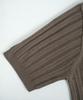 BIRBANTE Summer Washable Ribbed Henley Neck Knit - Beige