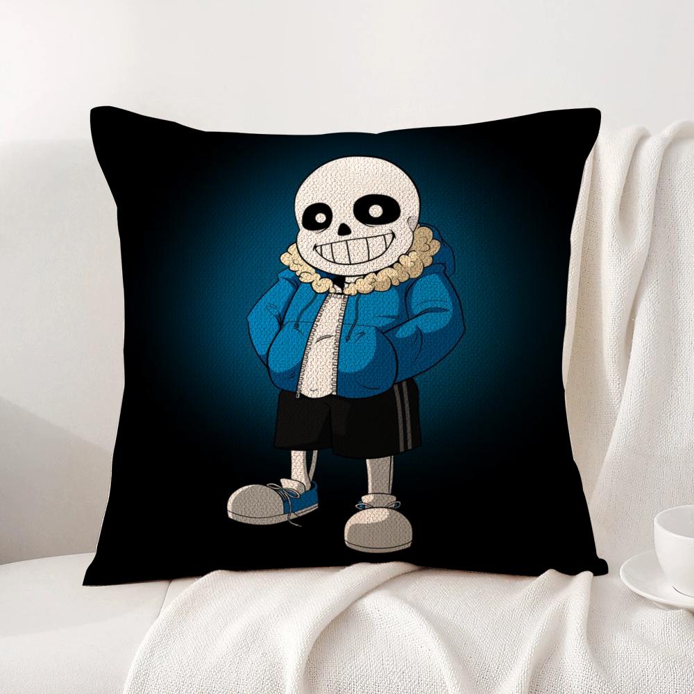 Game U-Undertale Cushion Cover Summer Coolness Linen Fabric Double-Sided Printing Pillow Case Sofa Home Decor Gift