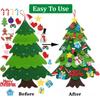 Felt Christmas Tree Set DIY Toy Door Wall Hanging Christmas Tree with Detachable String Lights for Xmas Gifts Party Favor