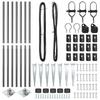 Fence Posts with Drive In Sleeve 7 Pcs Grey