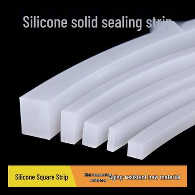 High-Temperature Resistant Silicone Rubber Sealing Strip - Square Flat (Sizes: 4/6/8/10/12/15/18/20mm)