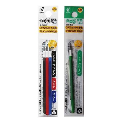 Friction Ball Slim Multi-Color Refill 0.38mm Replacement Nib 3 Color Set + Green LFBTRF30UF3C 12UF-G 2 Types Pieces