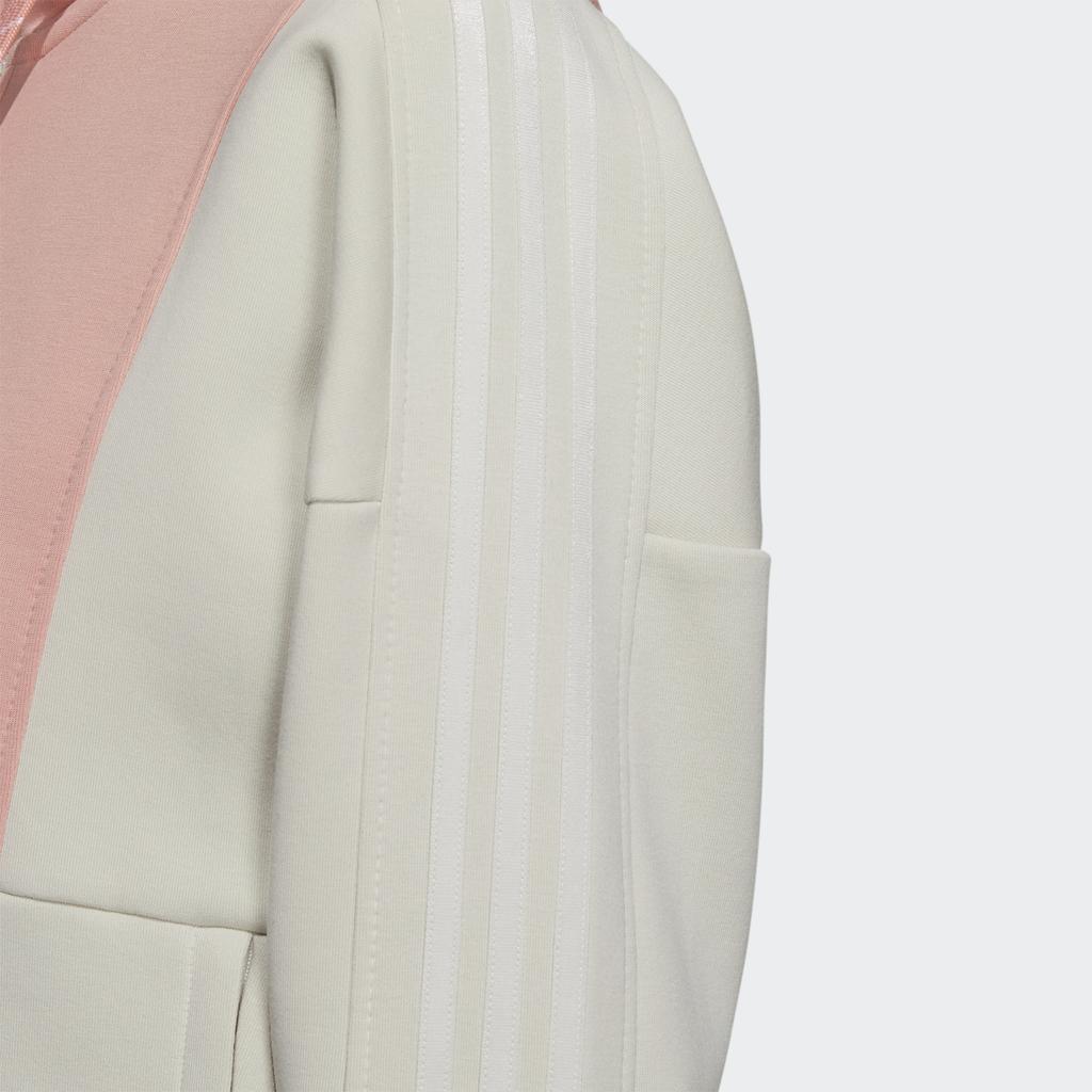 Adidas Kurtka Str Dzianinowa Kurtka z Kapturem w Bloki Kolorystyczne Damskie Kurtki Migdałowy Brąz GP0691