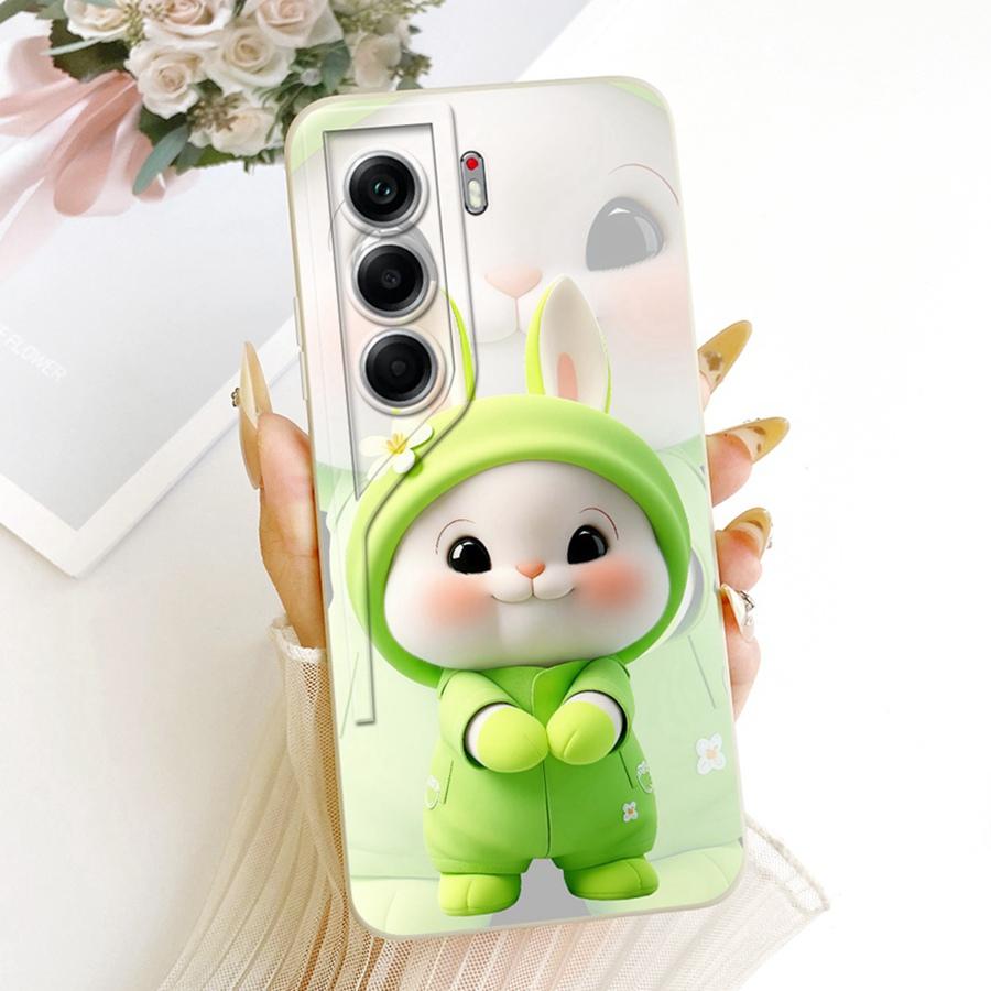 For Tecno Camon 40 Pro 4G Case CM6 Cover bow flower Painted Case Soft Silicone Bumper For Tecno Camon40 4G 40Pro Case Capa