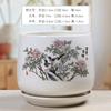 White Ceramic Flower Pot Creative Indoor Simplicity and Personality with Tray Home Balcony Desktop Potting