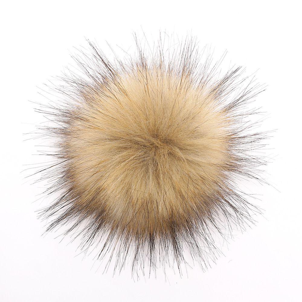 

Жіночі штучні помпони з хутра єнота для в язання шапок-біні, аксесуари для шапок Light Brown