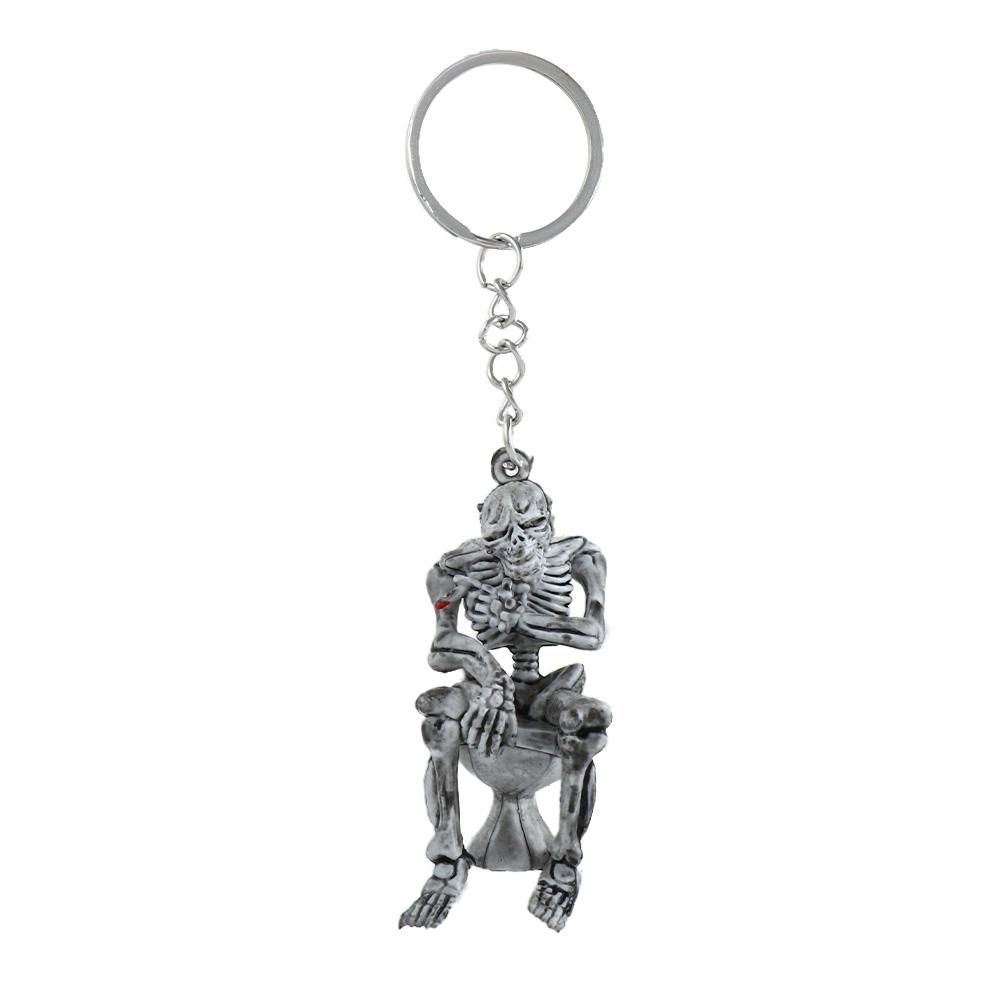 Funny Car Skeleton Keychain Horror Simple Gift Punk Skeleton Skull Key Rings Skeleton Pendant Cranial Keychain Skull Keyring