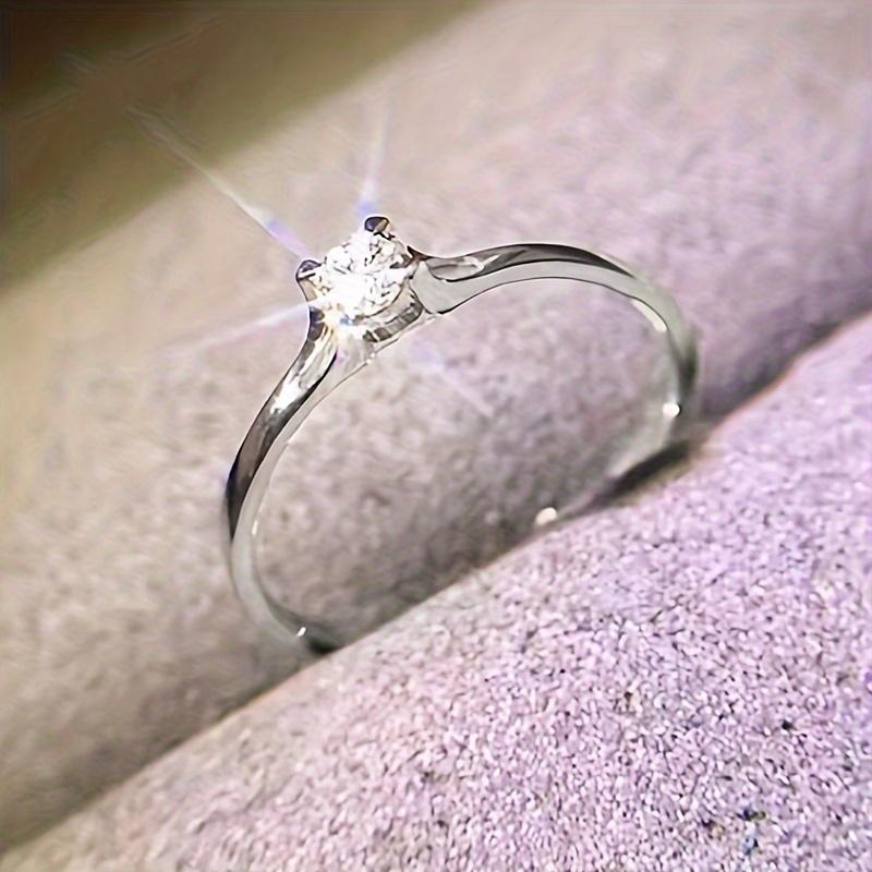 Minimalist Brilliant Cubic Zirconia 925 Sterling Silver Wedding Rings for Women Simple and Elegant Engagement Rings Jewelry