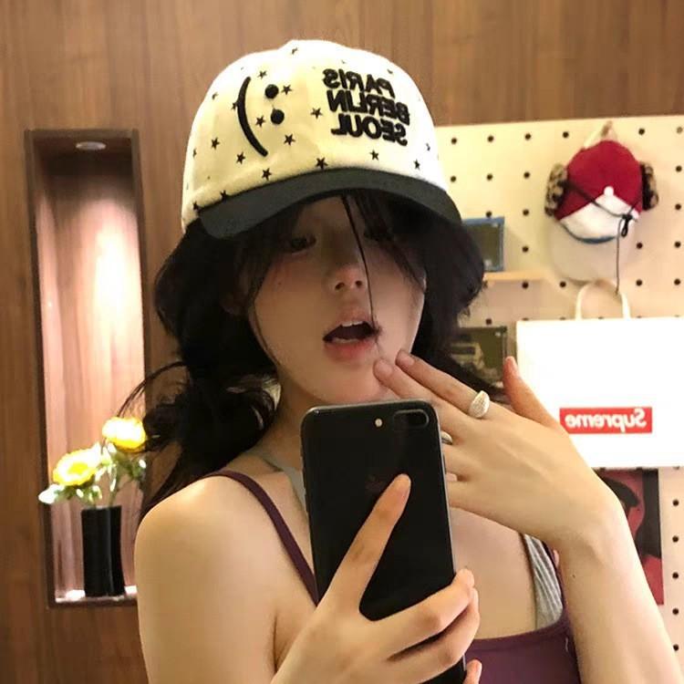Letter Star Baseball Cap With Adjustable Cotton Sun Hat For Casual Streetwear