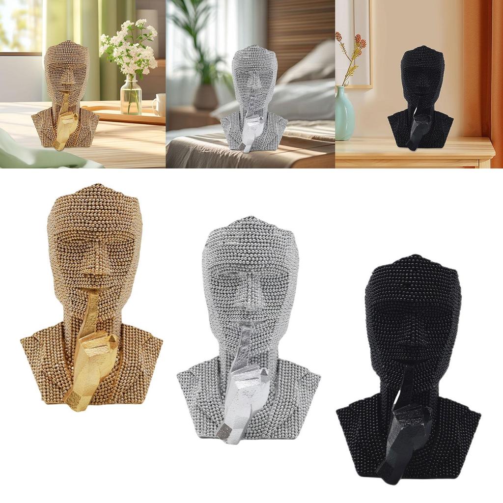 Abstract Face Sculpture Desktop Decor Birthday Gift Resin Figurine Collectible Modern Statue for