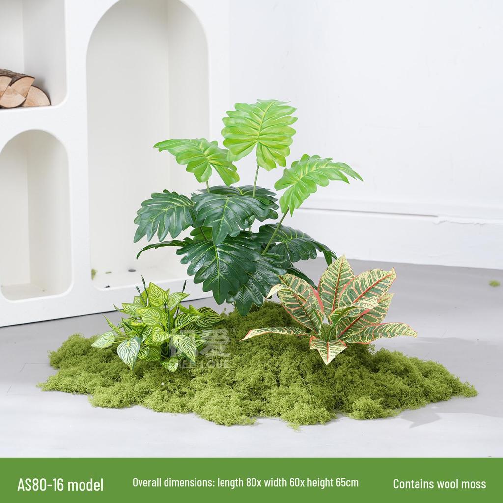 Luxury Faux Green Plant and Flower Decor - Indoor Moss and Grass Clusters for Elegant Landscaping.