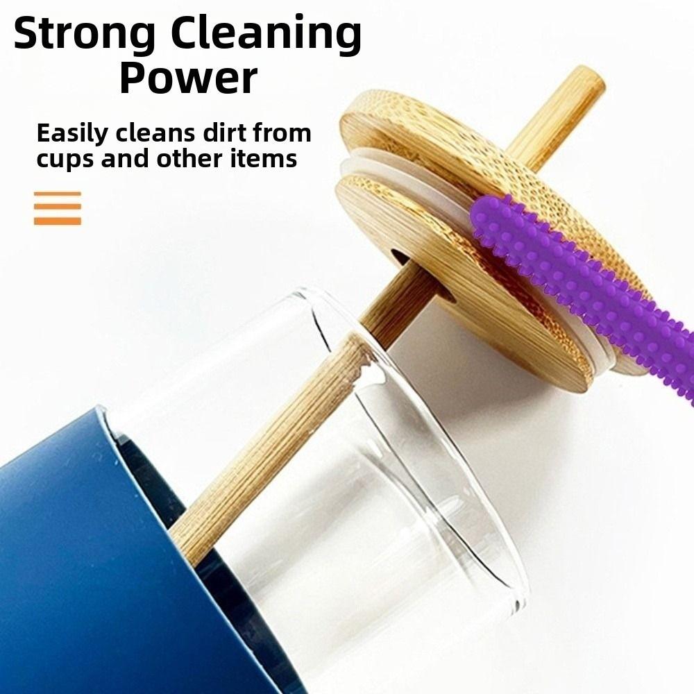 Dual-head Design Silicone Straw Brush 26cm Extended Version Bottle Brush  Feeding Bottle