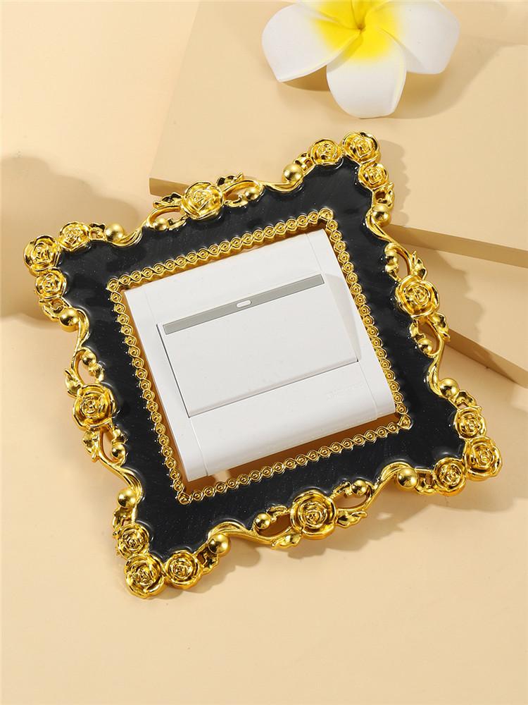 

1Pc European style switch sticker with retro gold roses, intricate carvings and gilded feel, suitable for different styles