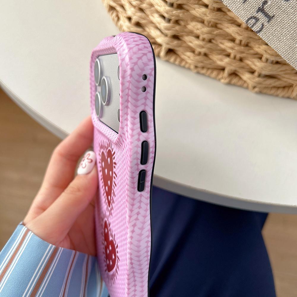 Wave Edge Cute Heart Lovely Love Shockproof Phone Case for iPhone 17promax 17 13 14 15 16 ProMax 17Pro Protector Anti-fall Cover