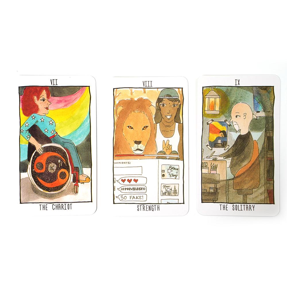 The Quirky Creatives Tarot 78 Tarot Card Průvodce PDF Papírová krabička The Wandering Moon Věštění Začátečník Luxe Černá Bílá Oracle