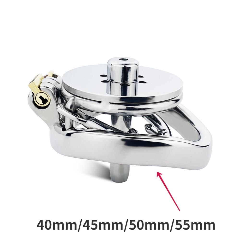 Anti-Off-Ring + Harnröhre Edelstahl CB-Schloss Keuschheitsschloss Peniskäfig Gay Adult Sex Toys Cockring Sklave BDSM